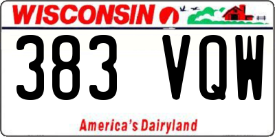 WI license plate 383VQW