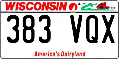 WI license plate 383VQX