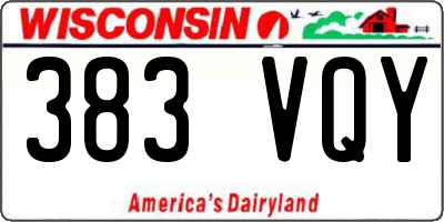 WI license plate 383VQY