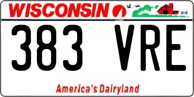 WI license plate 383VRE