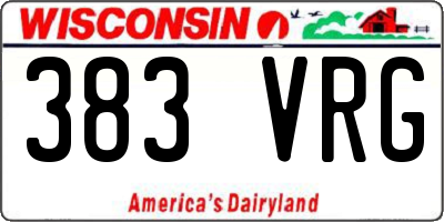 WI license plate 383VRG