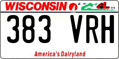 WI license plate 383VRH