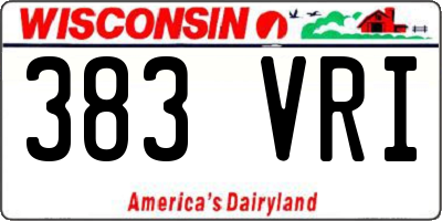 WI license plate 383VRI