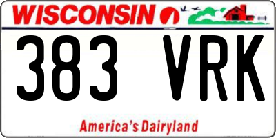 WI license plate 383VRK