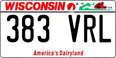 WI license plate 383VRL