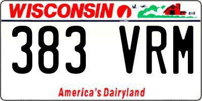 WI license plate 383VRM
