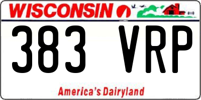 WI license plate 383VRP