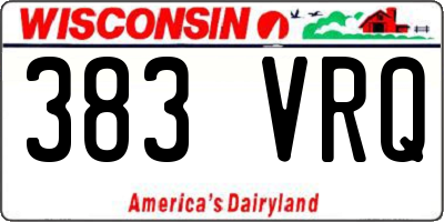 WI license plate 383VRQ