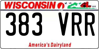 WI license plate 383VRR