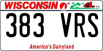WI license plate 383VRS