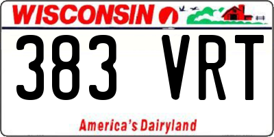 WI license plate 383VRT