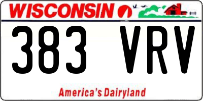 WI license plate 383VRV