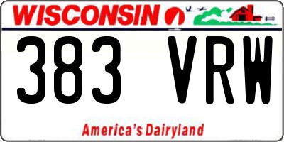 WI license plate 383VRW