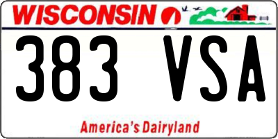WI license plate 383VSA
