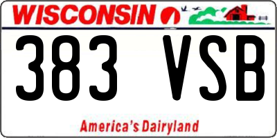WI license plate 383VSB