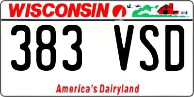 WI license plate 383VSD
