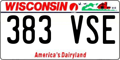 WI license plate 383VSE