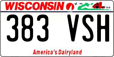WI license plate 383VSH