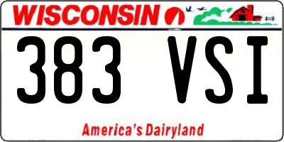 WI license plate 383VSI