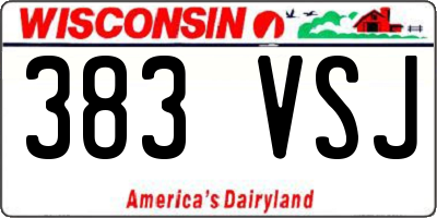 WI license plate 383VSJ