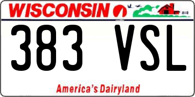 WI license plate 383VSL