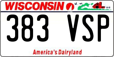 WI license plate 383VSP
