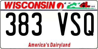 WI license plate 383VSQ