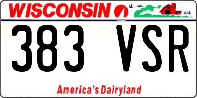 WI license plate 383VSR