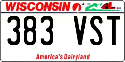 WI license plate 383VST