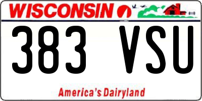 WI license plate 383VSU