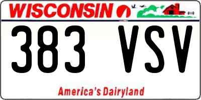 WI license plate 383VSV