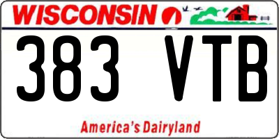 WI license plate 383VTB