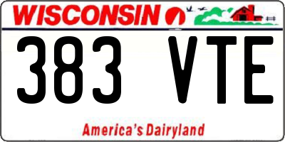 WI license plate 383VTE
