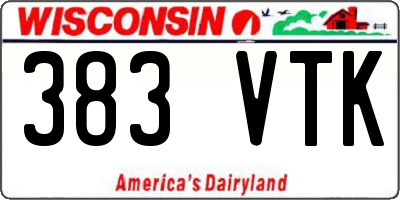 WI license plate 383VTK