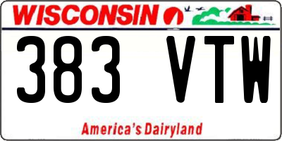 WI license plate 383VTW