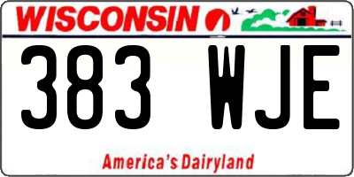 WI license plate 383WJE