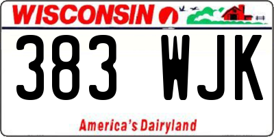 WI license plate 383WJK