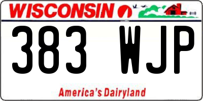 WI license plate 383WJP