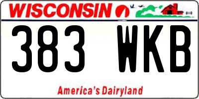 WI license plate 383WKB