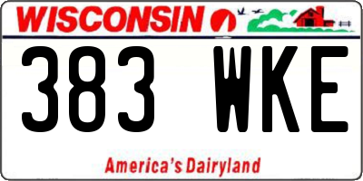 WI license plate 383WKE
