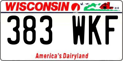WI license plate 383WKF