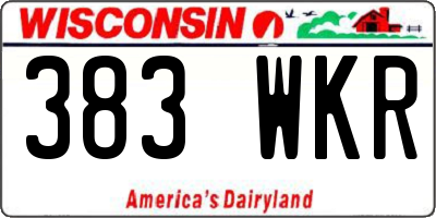 WI license plate 383WKR