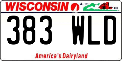 WI license plate 383WLD