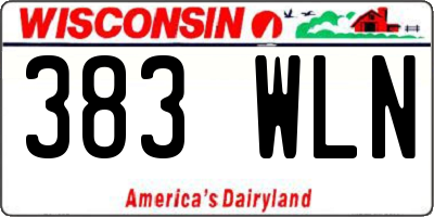 WI license plate 383WLN