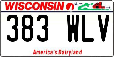 WI license plate 383WLV