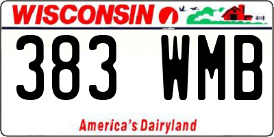 WI license plate 383WMB