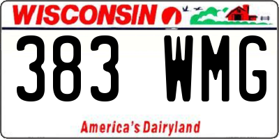 WI license plate 383WMG