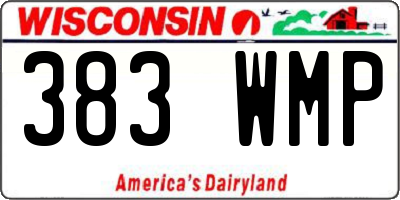 WI license plate 383WMP