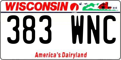 WI license plate 383WNC