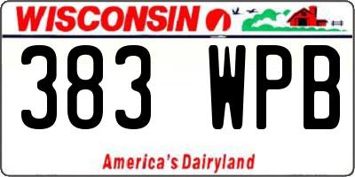 WI license plate 383WPB
